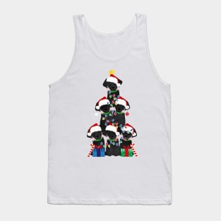 Holiday Preppy Black Lab Puppy Christmas Tree Tank Top